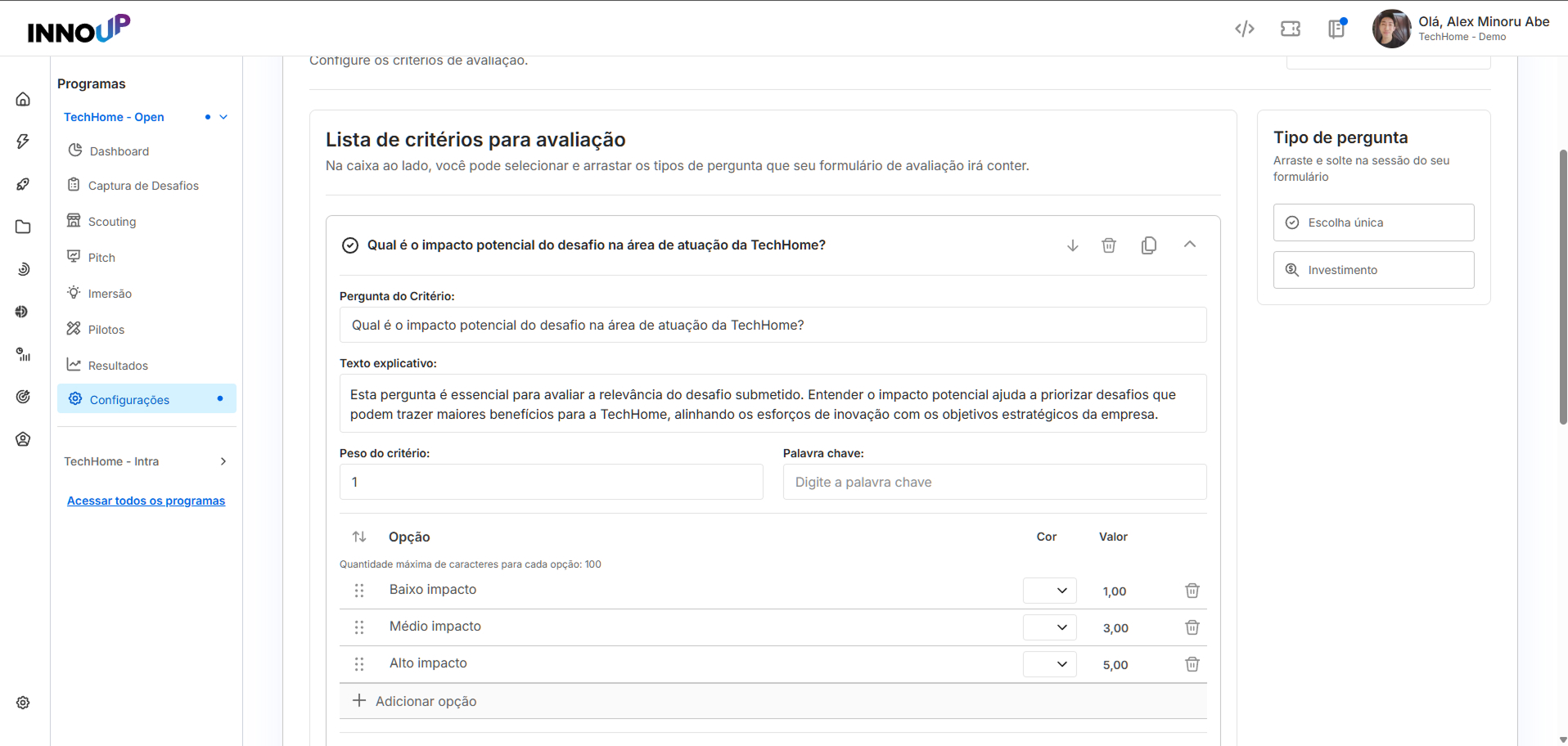 Critérios de Avaliação